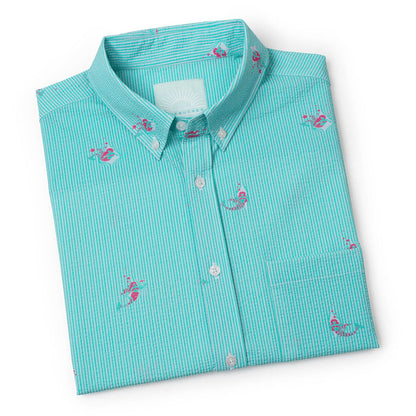 RSVLTS RSVLTS Mermaids _ Stretch Seersucker Short Sleeve Shirt