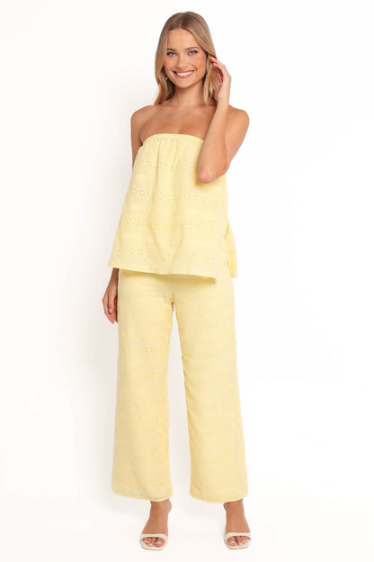 Petal and Pup USA PLAYSUITS Michele Strapless Jumpsuit - Butter Yellow
