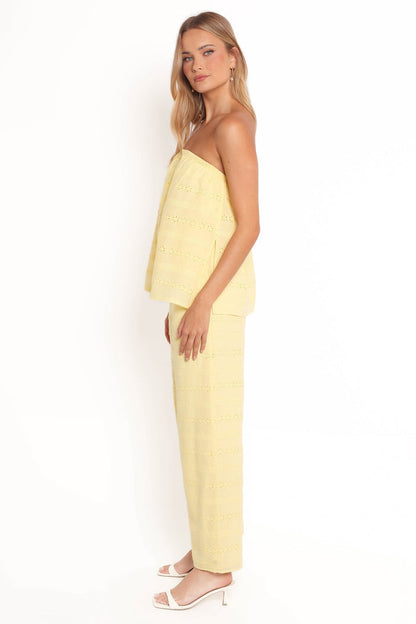 Petal and Pup USA PLAYSUITS Michele Strapless Jumpsuit - Butter Yellow