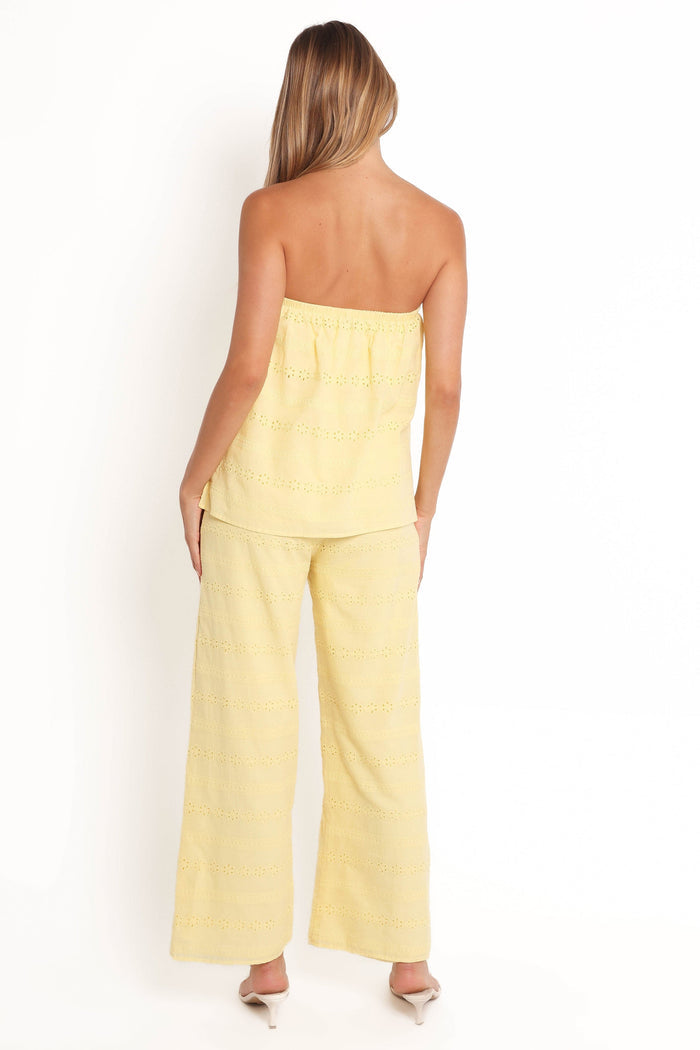 Petal and Pup USA PLAYSUITS Michele Strapless Jumpsuit - Butter Yellow