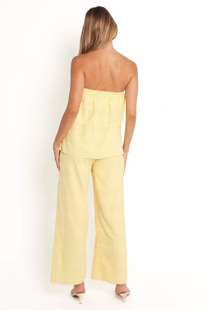 Petal and Pup USA PLAYSUITS Michele Strapless Jumpsuit - Butter Yellow