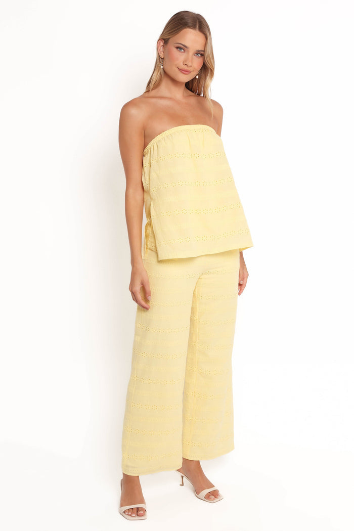 Petal and Pup USA PLAYSUITS Michele Strapless Jumpsuit - Butter Yellow