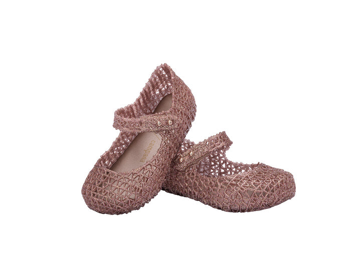 Mini Melissa Campana Papel BB Stylish Rose Glitter Sandal