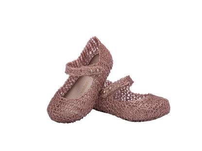 Mini Melissa Campana Papel BB Stylish Rose Glitter Sandal