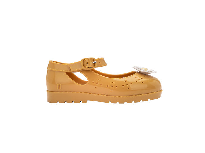 Mini Melissa Com Pochete II yellow sneaker and bag combo for babies – stylish toddler footwear with matching pouch set