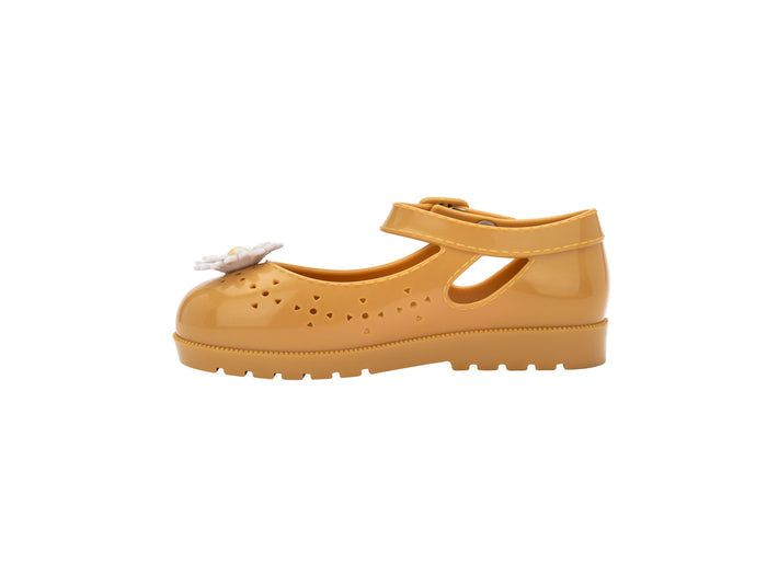 Mini Melissa Com Pochete II yellow sneaker and bag combo for babies – stylish toddler footwear with matching pouch set