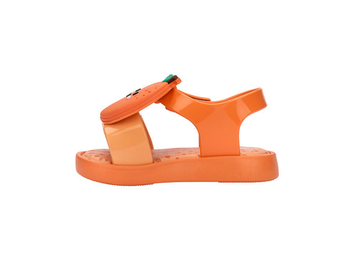 Mini Melissa Jump Fruitland Yellow Sandal with Orange Design for Babies – Adorable and comfortable baby sandals featuring a fun fruit-inspired design, perfect for everyday wear.