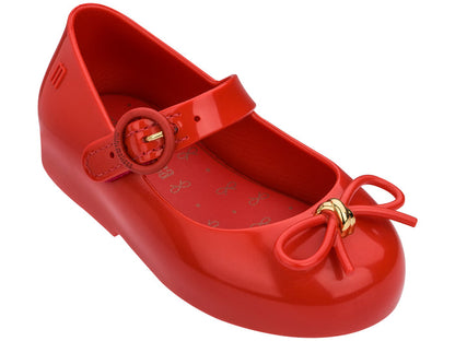 Mini Melissa Sweet Love baby girl red ballerina sandals – stylish, lightweight, and comfortable party wear sandals for babies and toddlers.