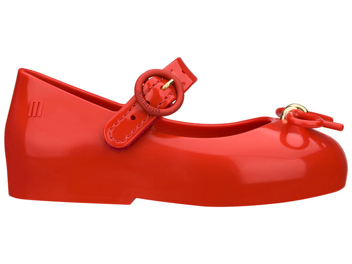 Mini Melissa Sweet Love baby girl red ballerina sandals – stylish, lightweight, and comfortable party wear sandals for babies and toddlers.