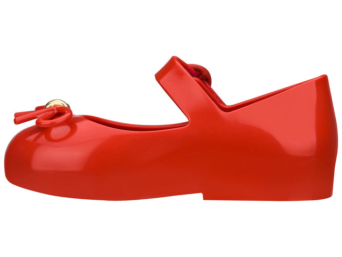 Mini Melissa Sweet Love baby girl red ballerina sandals – stylish, lightweight, and comfortable party wear sandals for babies and toddlers.