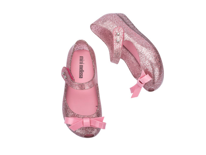 Mini Melissa Ultragirl Bow IV Glitter Pink Ballerinas Sandals for Babies – Cute and Stylish Baby Girl Footwear