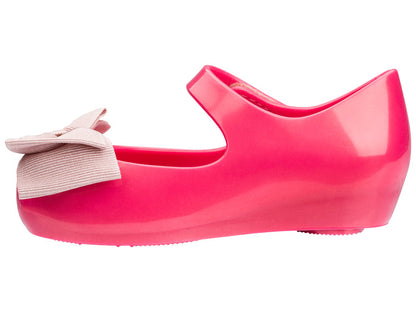 Mini Melissa Ultragirl Sweet Bow Applique Pink Ballerinas for Baby Girl