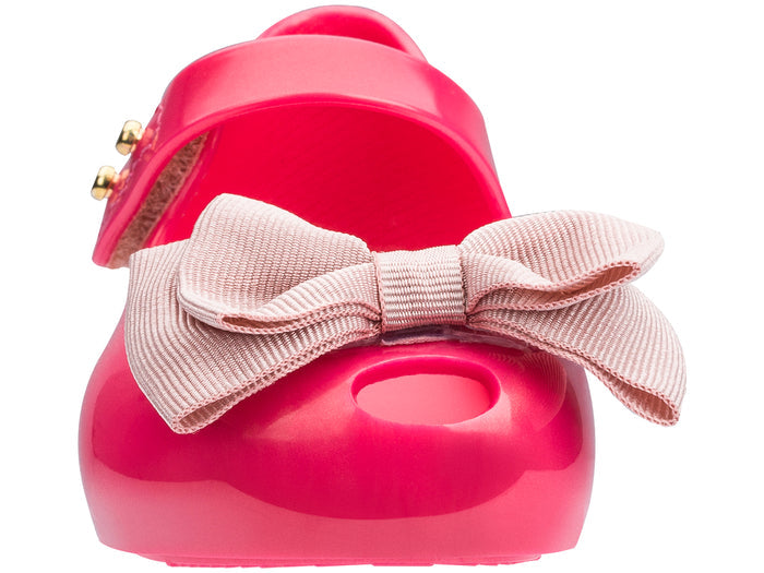 Mini Melissa Ultragirl Sweet Bow Applique Pink Ballerinas for Baby Girl