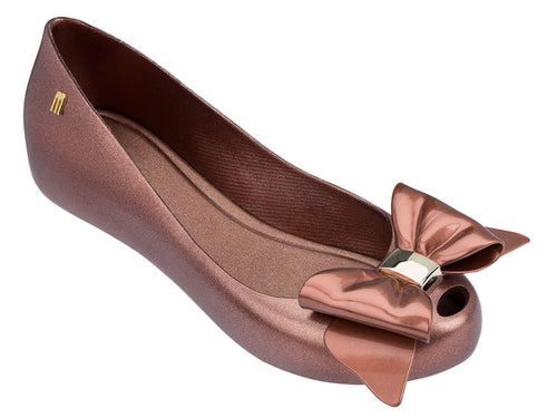 Girls Mel Ultragirl Sweet copper ballet flats stylish bow design