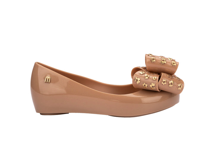 Mini Melissa Ultragirl Sweet X Beige Silver Ballerinas For Kids