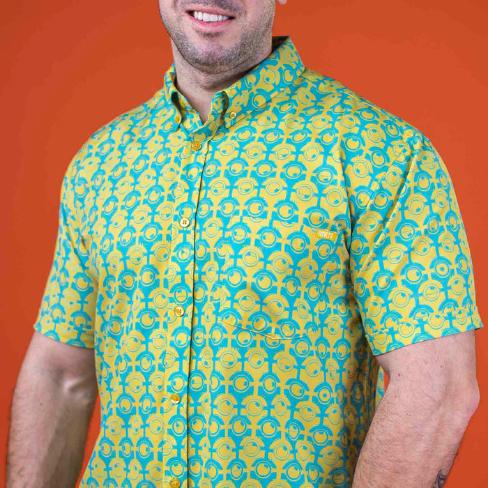 RSVLTS Minions Short Sleeve Shirt Minions "For Your Eye Only" – KUNUFLEX Short Sleeve Shirt