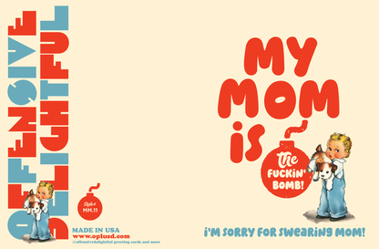 MOM is BOMB! mother's day greeting card