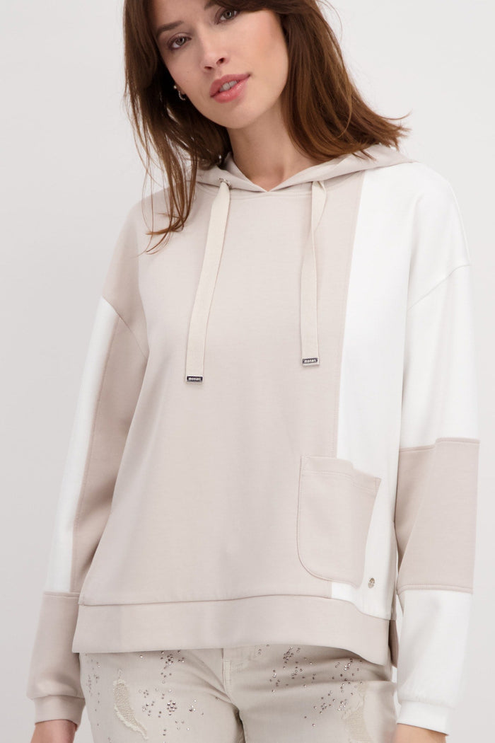 Monari 406805 Stone/ Cream Hooded Sweat - Dotique - Monari