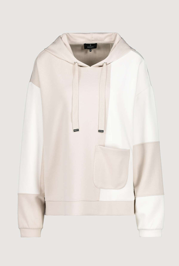 Monari 406805 Stone/ Cream Hooded Sweat - Dotique - Monari