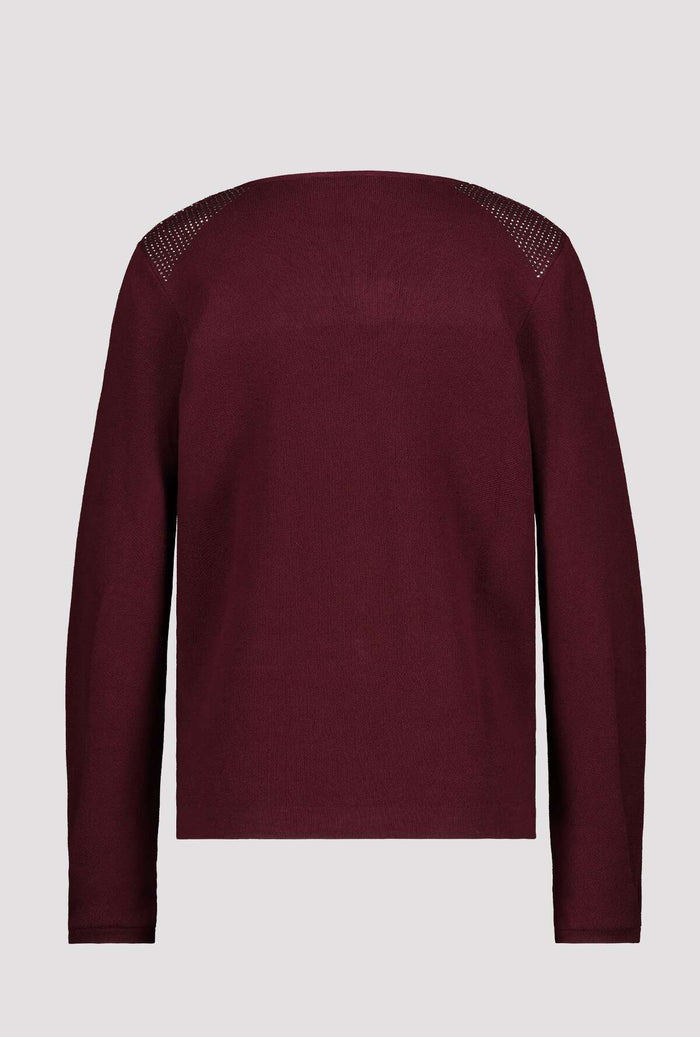 Monari 805526 Berry Wine Cotton Pullover - Dotique - Monari