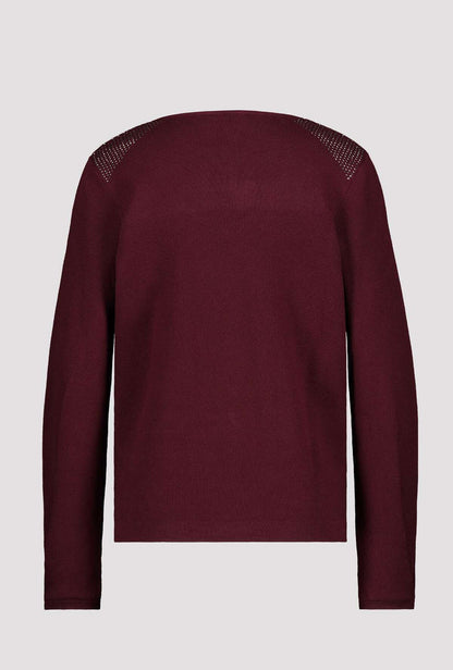 Monari 805526 Berry Wine Cotton Pullover - Dotique - Monari