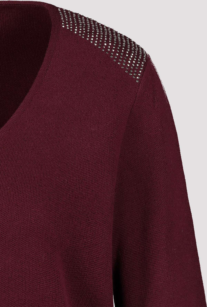 Monari 805526 Berry Wine Cotton Pullover - Dotique - Monari