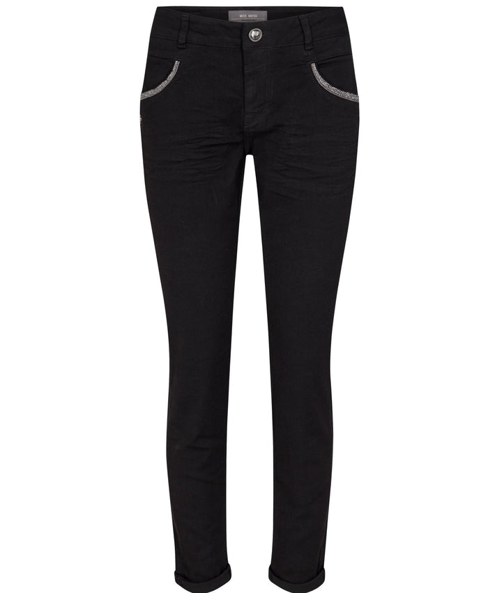 Mos Mosh Naomi Row Black Jeans Front | Dotique