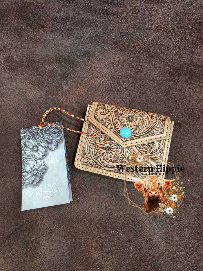 Myra Azura Bloom Leather Credit Card Holder