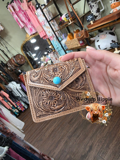 Myra Azura Bloom Leather Credit Card Holder