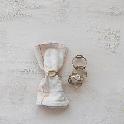 Napkin Ring Set - Brass Chain