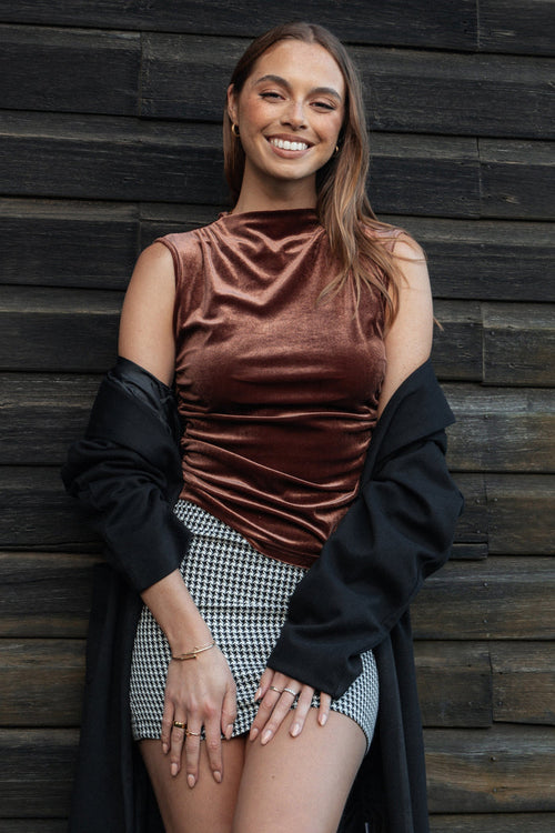 Petal and Pup USA TOPS Nissa Velvet Top - Bronze