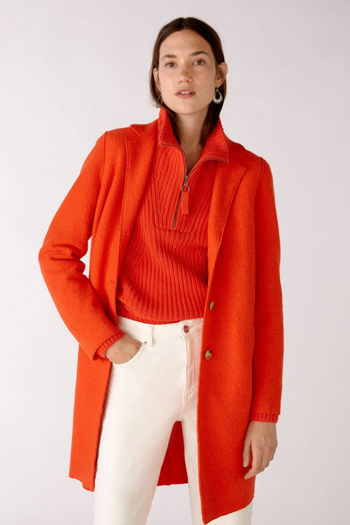 Oui 77627 Orange Coat - Dotique - Oui