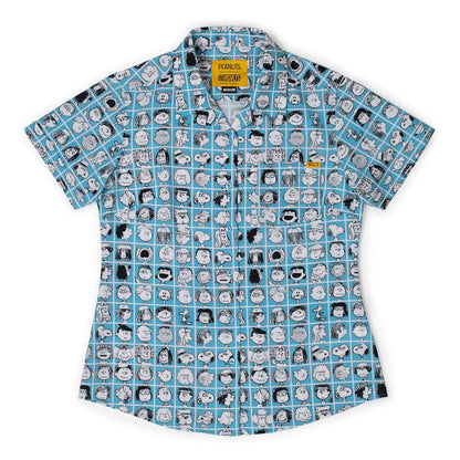 RSVLTS XS Peanuts Women's Short Sleeve Shirt Peanuts "The Peanut Gallery" – Women's KUNUFLEX Short Sleeve Shirt