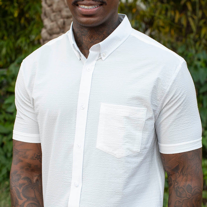 RSVLTS RSVLTS Short Sleeve Shirt Pearl – Stretch Seersucker Short Sleeve Shirt
