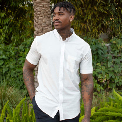 RSVLTS RSVLTS Short Sleeve Shirt Pearl – Stretch Seersucker Short Sleeve Shirt