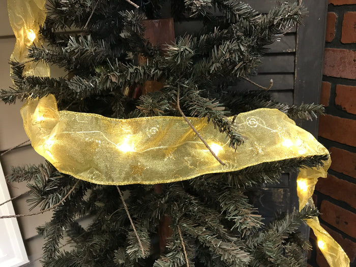Pine Creek Traditions Gold Christmas Ribbon w/Lights