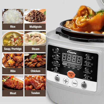 PowerPac 2.5L Electric Pressure Cooker, 7 Safety Features & Multi Preset Functions (PPC295)
