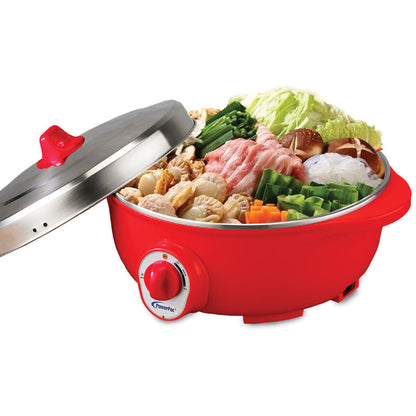 PowerPac 4.5L Electric Wok & Steamboat with 304 S/Steel Inner Pot (PPEC813+Steamer)