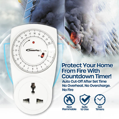 PowerPac Countdown Timer, Timer Plug Socket 22 hrs for 13A Multi Socket (FDD70-C1)