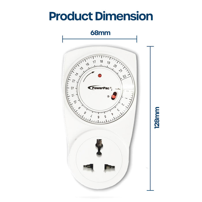 PowerPac Countdown Timer, Timer Plug Socket 22 hrs for 13A Multi Socket (FDD70-C1)