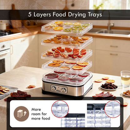 PowerPac Food Dehydrator, Electric Food Dryer Machine for Home Commercial Multi Tier(PPT508)