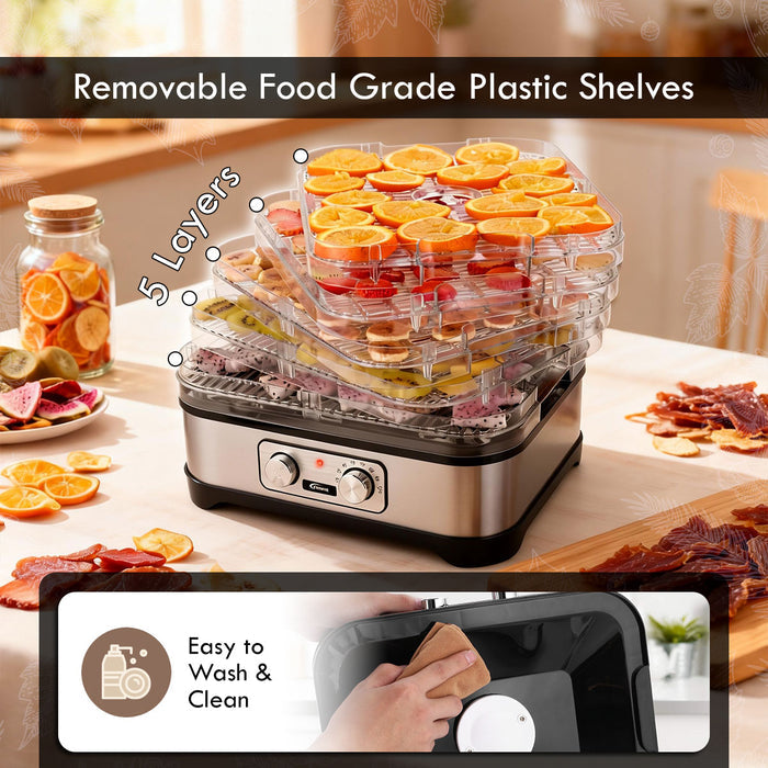PowerPac Food Dehydrator, Electric Food Dryer Machine for Home Commercial Multi Tier(PPT508)