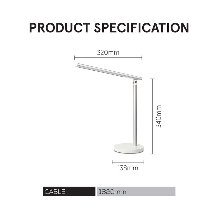PowerPac USB LED Desk Lamp, Children Learning Table Lamp (PP1306)