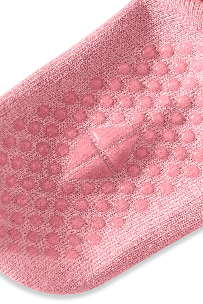 Close up of Quarter Socks in Crepe with grips on a white background
