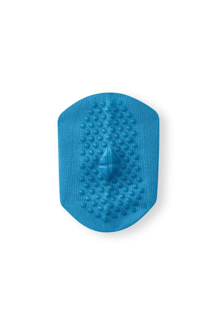 Quarter Socks in lagoon with grips on a white background