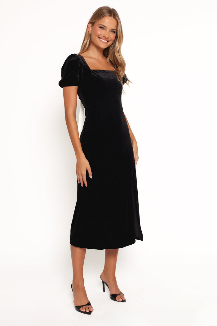 Petal and Pup USA DRESSES Quinnie Midi Dress - Black (Hold for Rack)