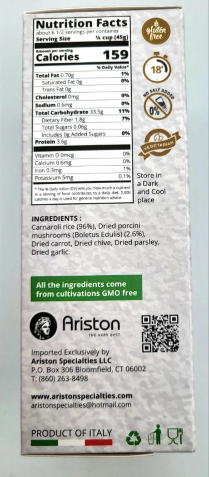 Risotto w/Porcini Mushrooms - nutrition info