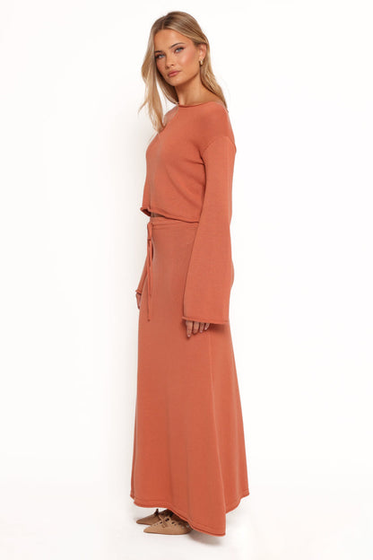 Petal and Pup USA BOTTOMS Rooney Knit Skirt - Cinnamon (Hold for Rack)
