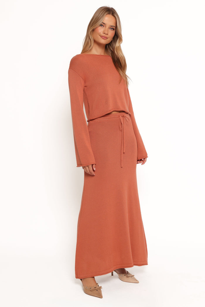 Petal and Pup USA BOTTOMS Rooney Knit Skirt - Cinnamon (Hold for Rack)