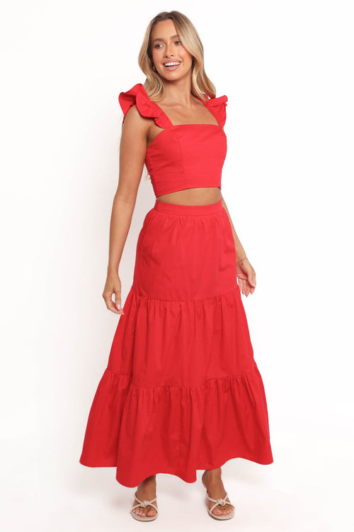 Petal and Pup USA SETS Roxia Skirt Set - Red